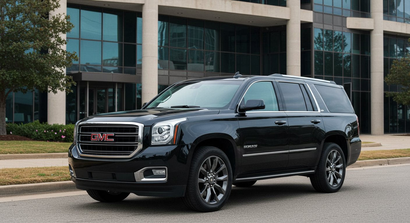 Luxury black car service in Dallas