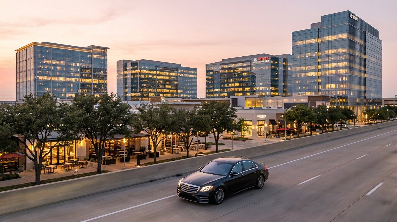 Luxury black car service in Dallas